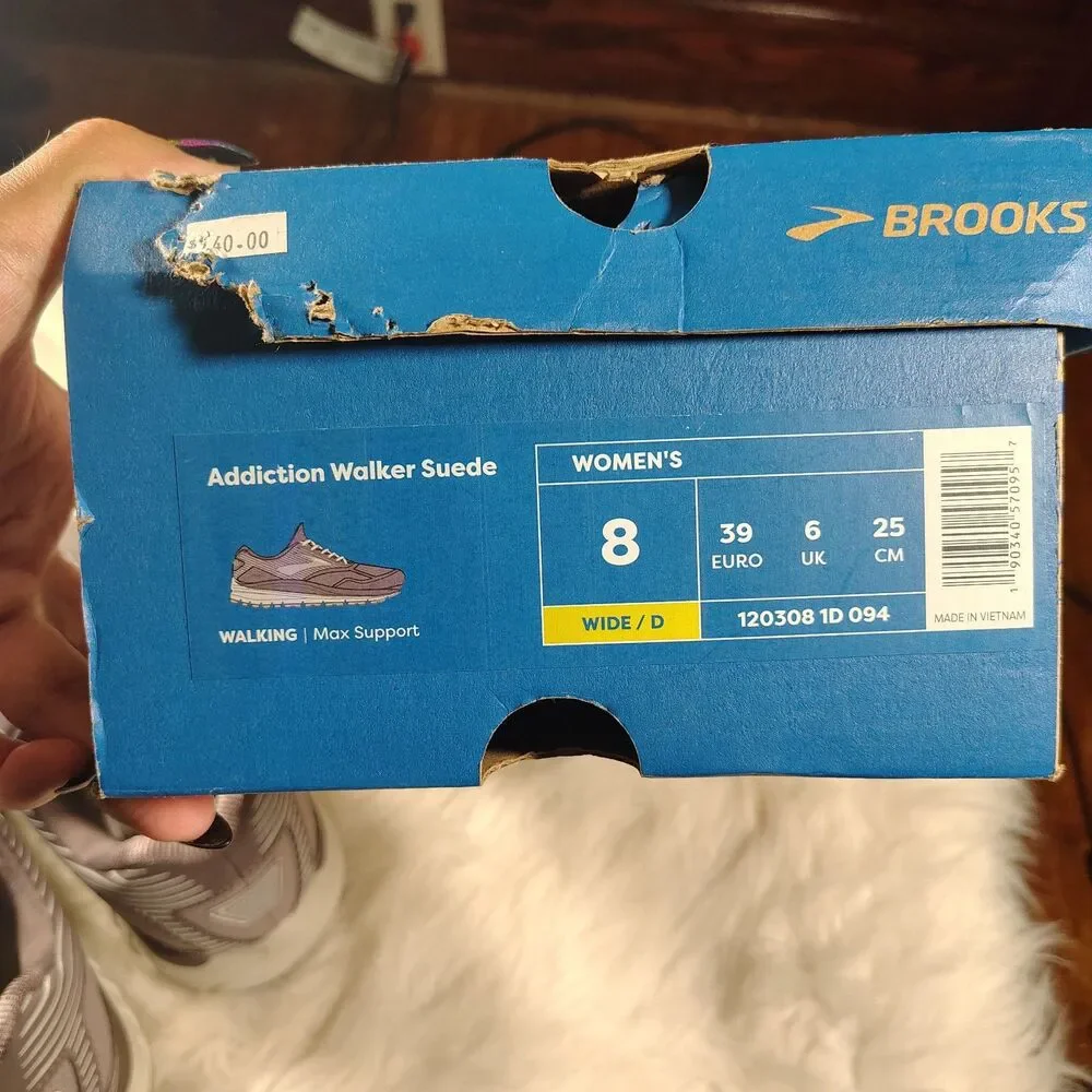 Brooks Women's Sz 8W (D) Addiction Walker WLK Gray Sneakers Shoes Walking